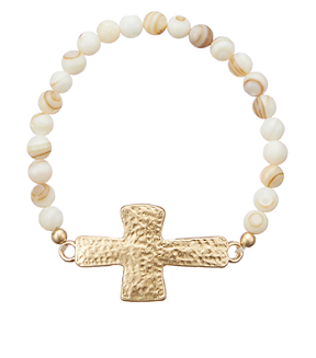 Grace & Light Beaded Cross Bracelet - Shoppe3130