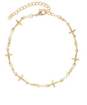 Halo Whisper Cross Bracelet 14K Gold Dipped - Shoppe3130