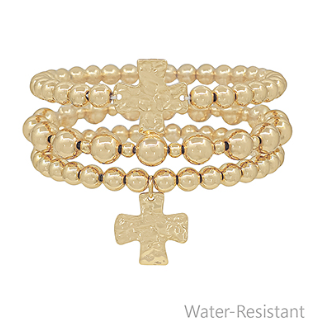 Water Resistant Cross Bead Bracelet