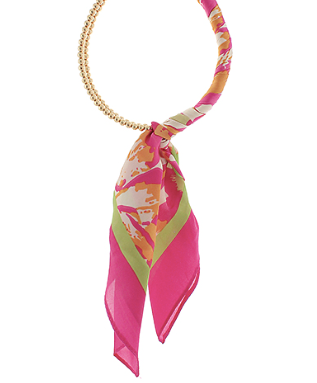 Silk Scarf Wrapped Collar Necklace - Shoppe3130