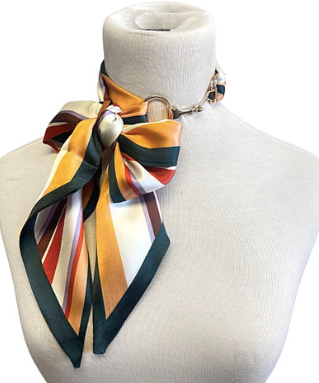 42" Scarf & Horsebit Buckle Necklace - Shoppe3130