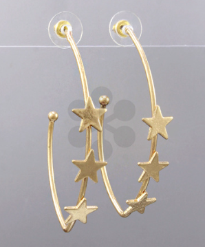 Star Spangled Curved Hoop Earring - Shoppe3130
