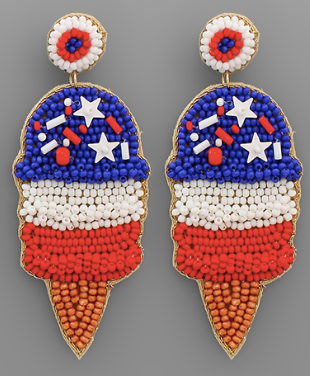 USA Ice Cream Cone Earrings - Shoppe3130
