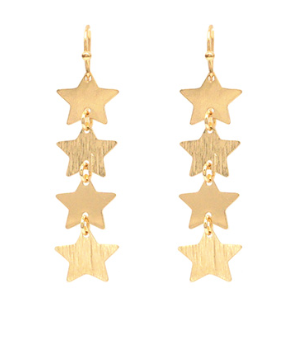 4 Star Linear Drop Earrings - Shoppe3130