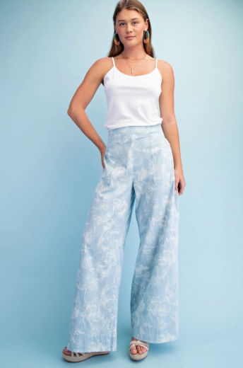 Blue Haven Wide Leg Pants - Shoppe3130