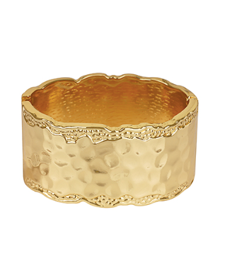 Honeycomb Hammered Metal Hinged Bracelet - Shoppe3130