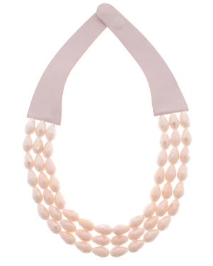 Diamond Cut Faux Stone Beaded Necklace Magnetic Clasp