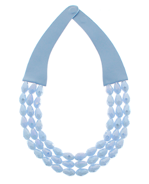 Diamond Cut Faux Stone Beaded Necklace Magnetic Clasp - Shoppe3130