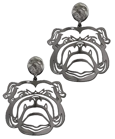 Bulldog Filigree Drop Earring
