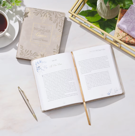 The Wonder of Grace: A 40-Day Devotional Journey Taupe Faux Leather Devotional