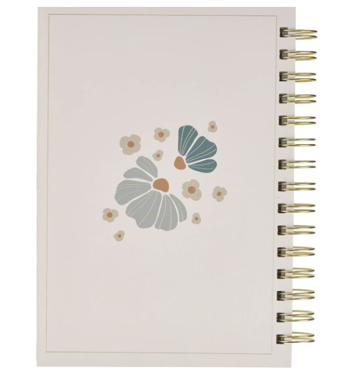 God Is Good Blue Blooms Spiral Journal - Psalm 34:8