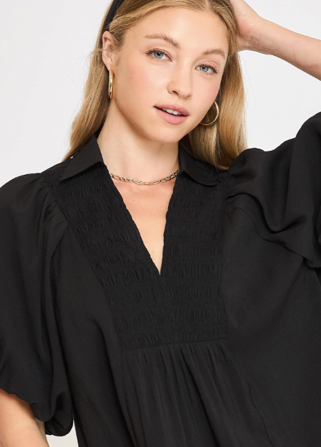 Sadie Grace Off White Top in Black