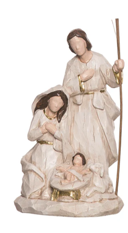 Resin White Wash Nativity Piece