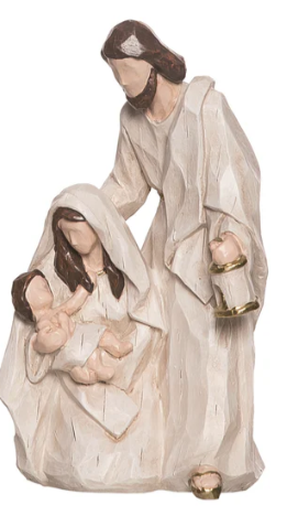 Resin White Wash Nativity Piece