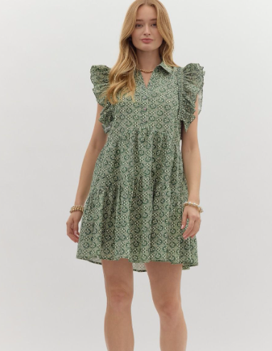 Blakely Blair Ruffle Medallion Dress