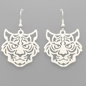Laser Cut Tiger Earrings