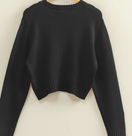 Main Street Cropped Long Sleeve Sweater