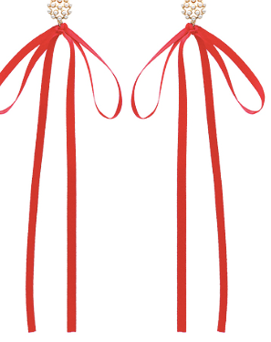 Mistletoe Ribbon Drop Earrings