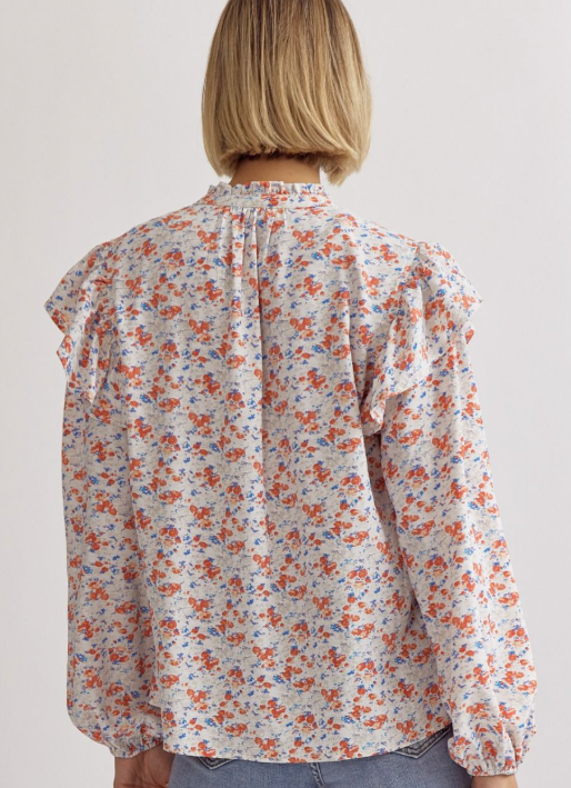 From Here On Out Floral V Neck Top