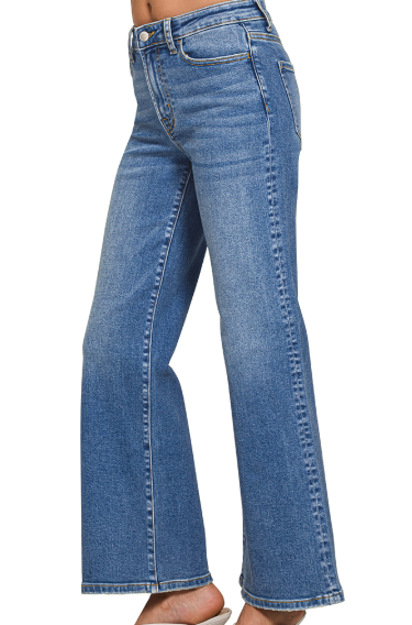 Blue Skies Wide-Leg Jeans in Medium Wash - Shoppe3130