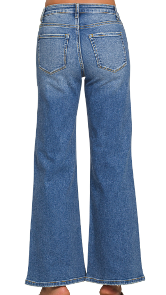Blue Skies Wide-Leg Jeans in Medium Wash - Shoppe3130