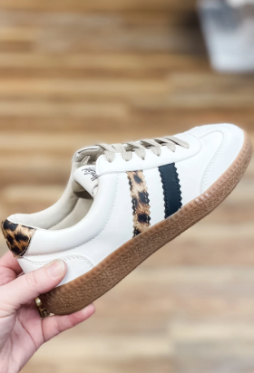Heads Up White Leopard Combo Sneakers