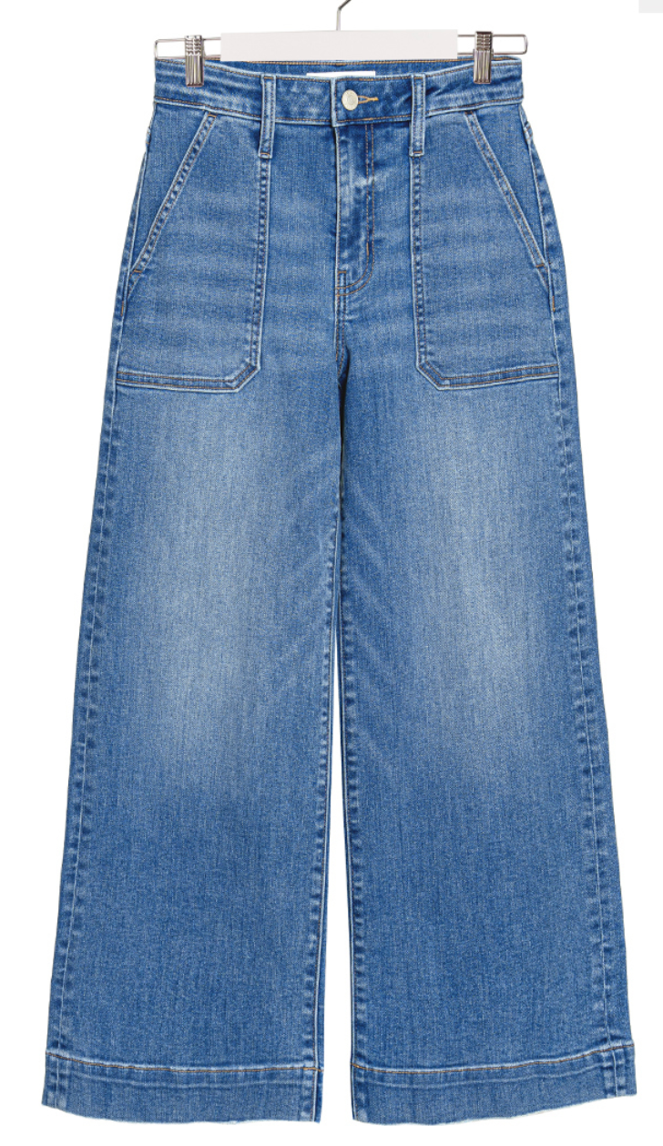 Wide Leg Cropped Zen Denim Jeans in Curvy - Shoppe3130