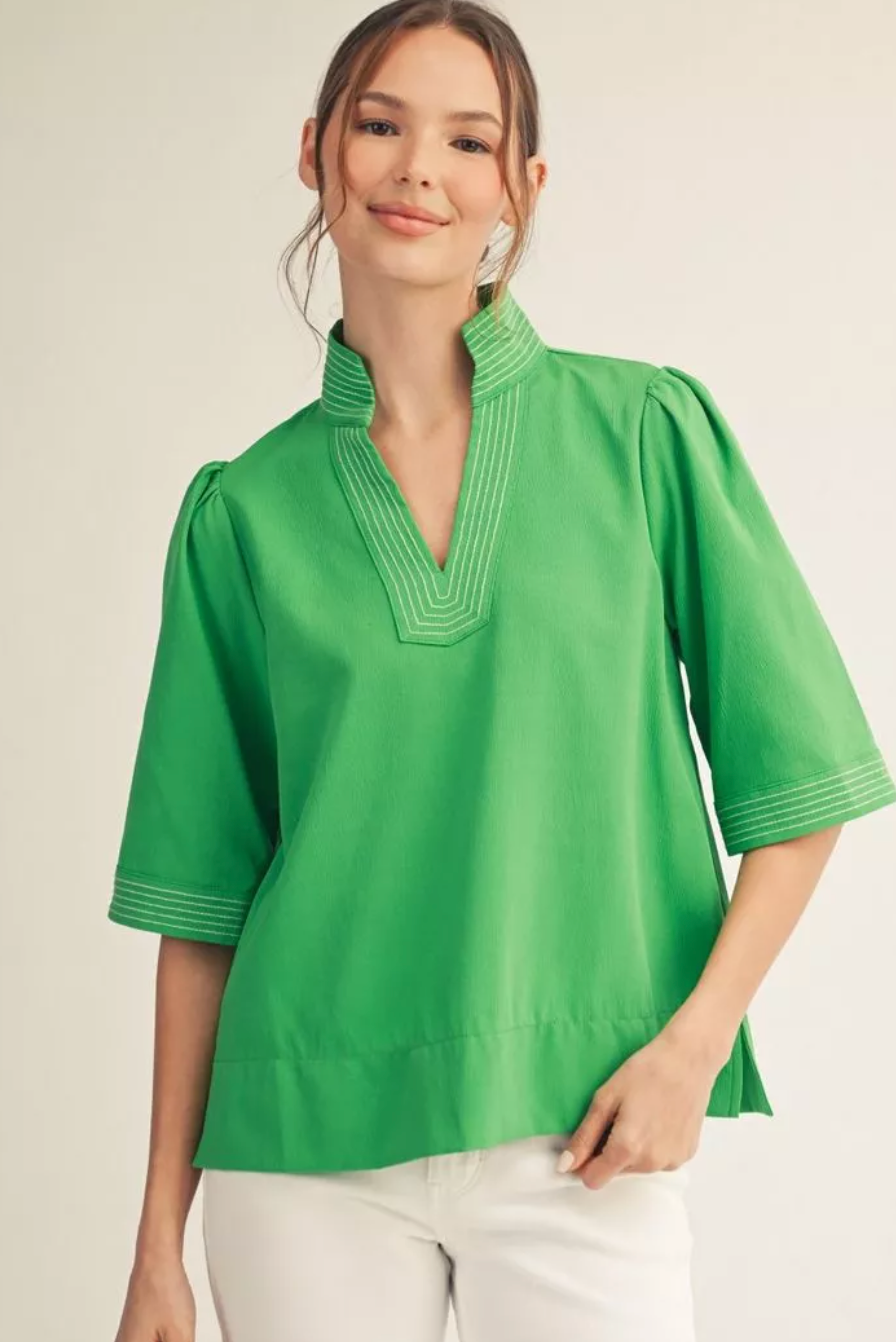 Spring Fling Green Top