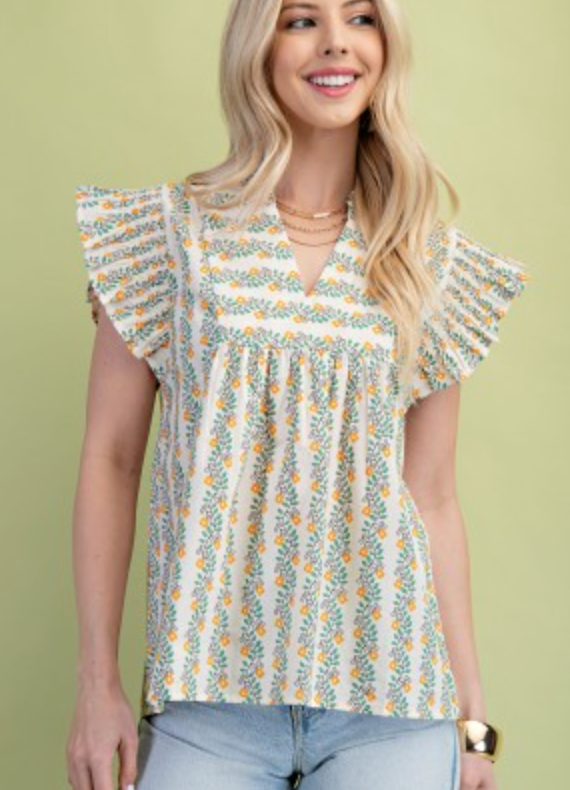 Tango Ruffle Sleeve Top - Shoppe3130