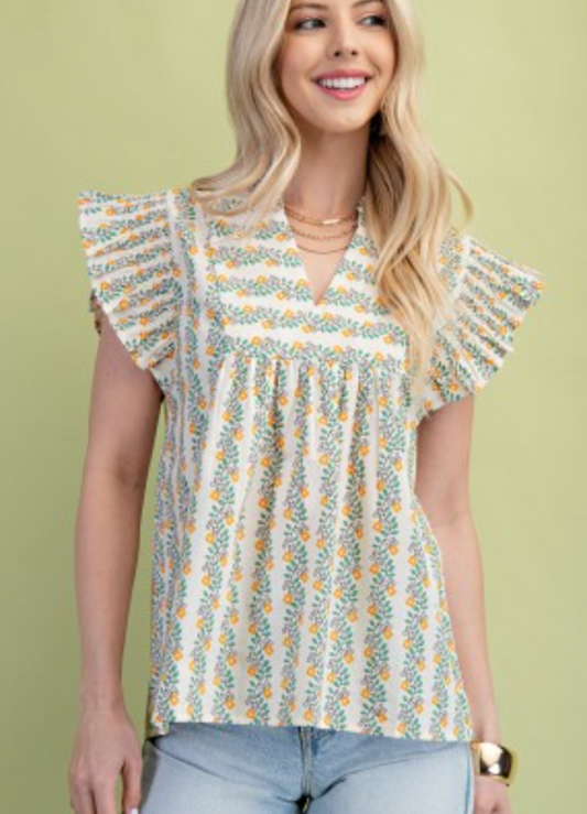 Tango Ruffle Sleeve Top - Shoppe3130