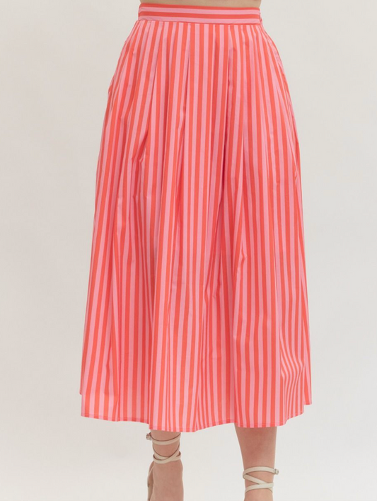 Bailee Ann Striped Midi Skirt - Shoppe3130