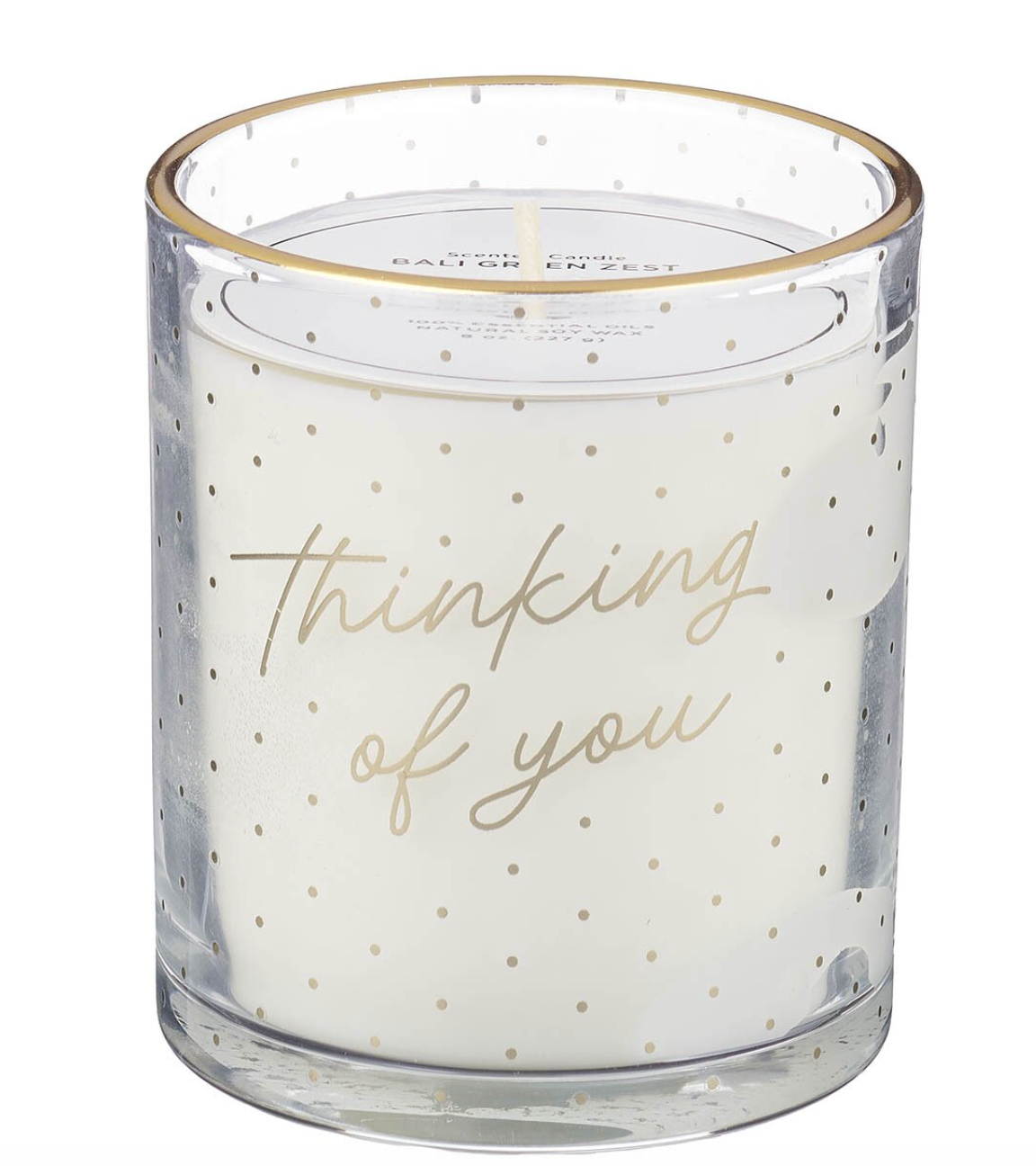 Thinking of You Bali Green Zest Scented Candle in a Glass Jar