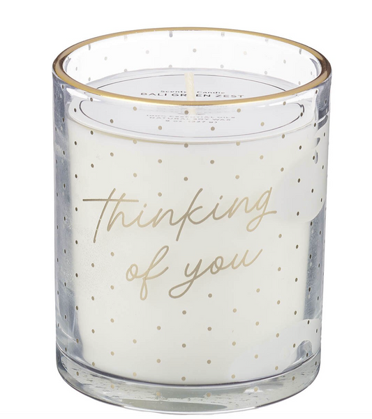 Thinking of You Bali Green Zest Scented Candle in a Glass Jar