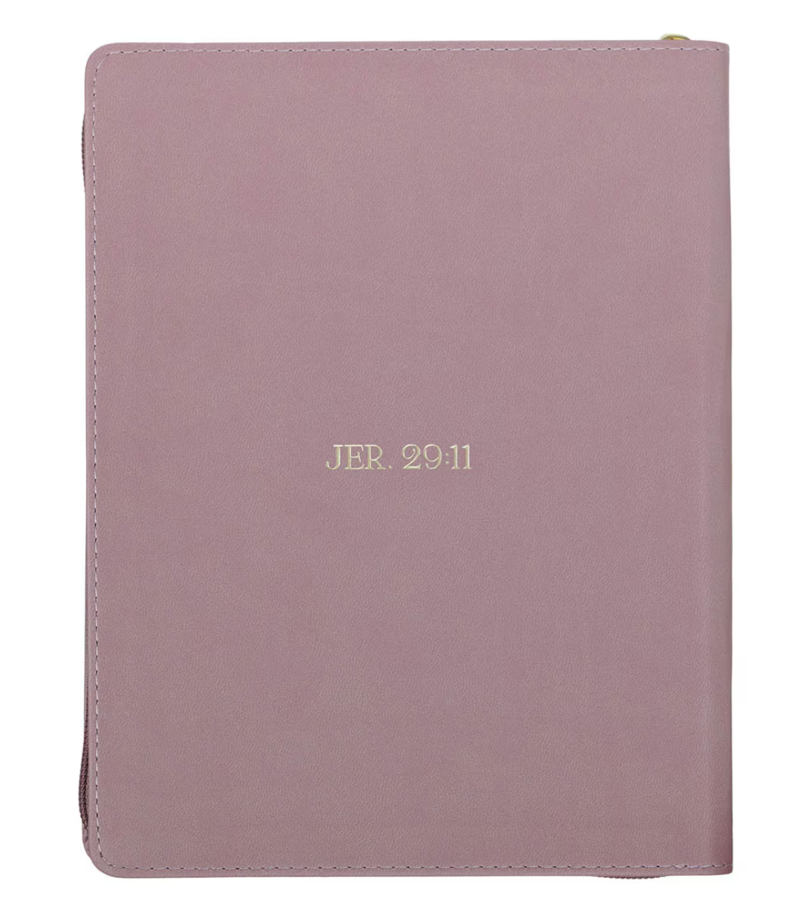 2027 Plans Large Zippered Dusty Mauve Faux Leather 18-Month Planner for Women - Jeremiah 29:11