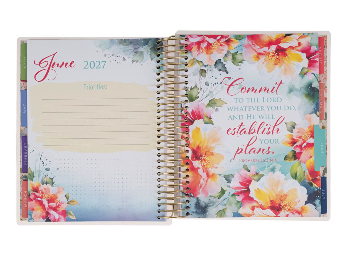 2027 Pray More Worry Less 18-Month Spiral Planner w Closure