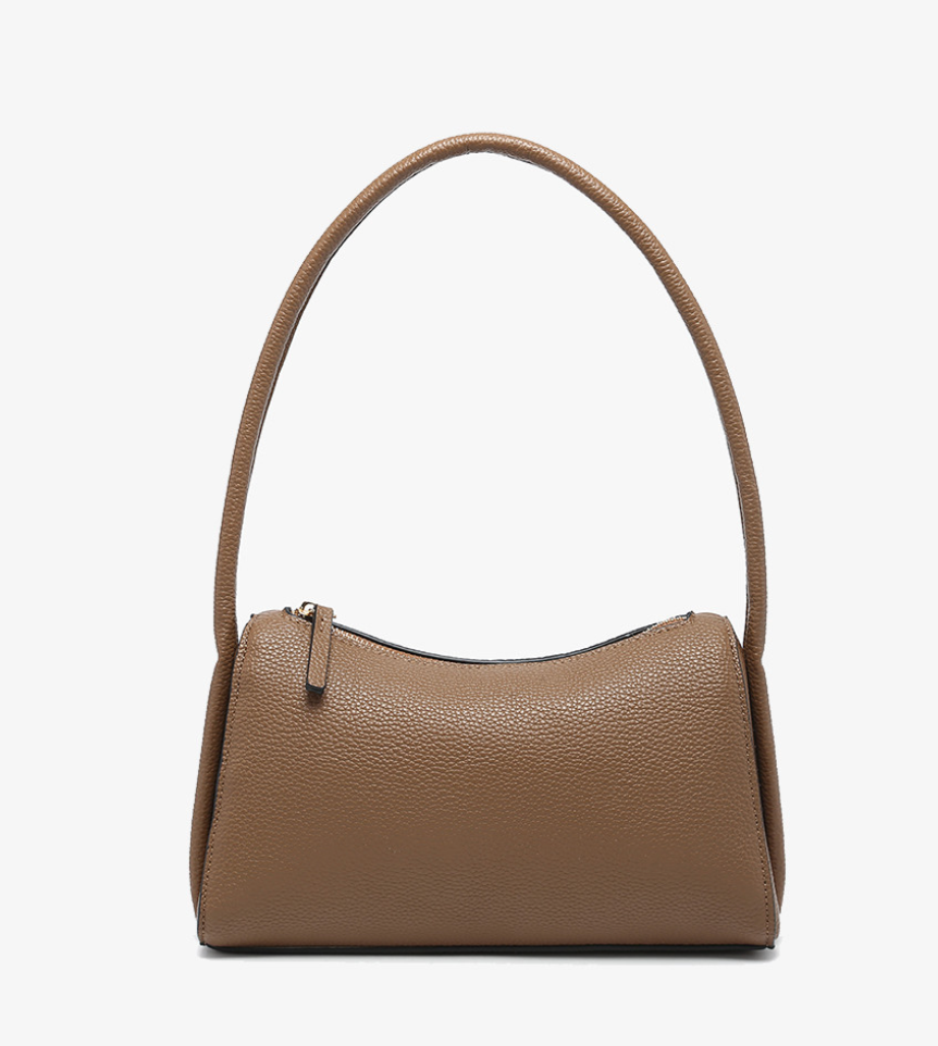 Leona Top Zip Shoulder Bag in Taupe