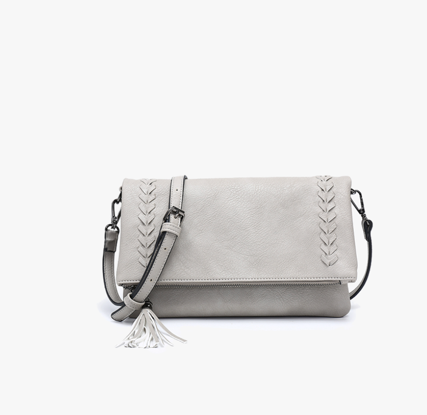 Isadora Dist. Whipstitch Crossbody w/ Tassel Zip