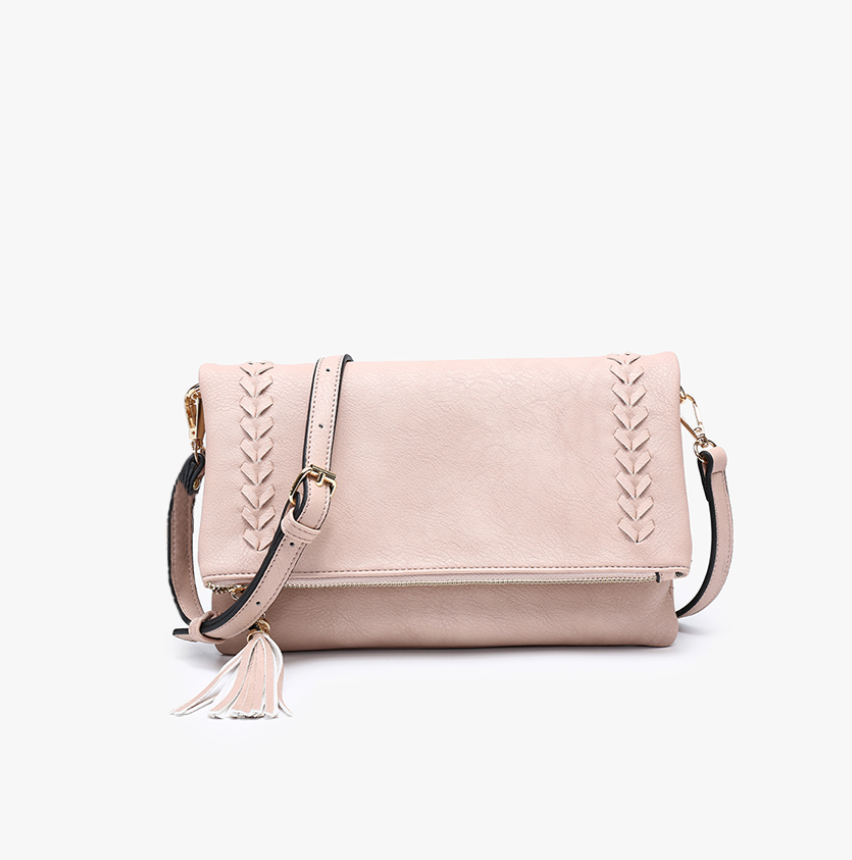 Isadora Dist. Whipstitch Crossbody w/ Tassel Zip