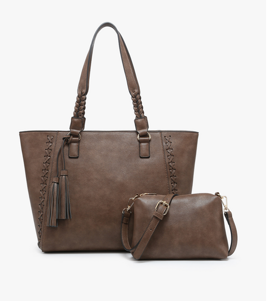 Lisa Structured Tote w/ Braided Accents