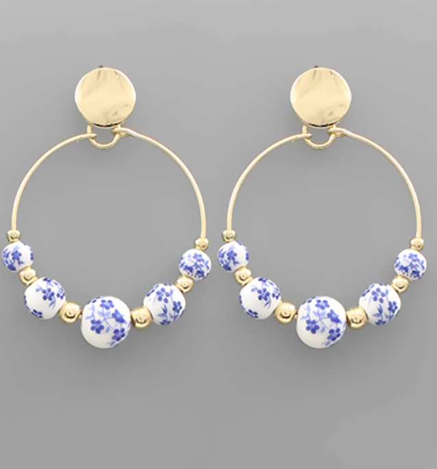Around the Blue Floral Beads