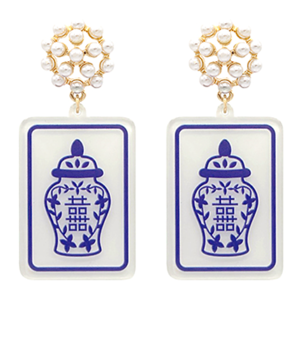 Mahjong Drop Earrings