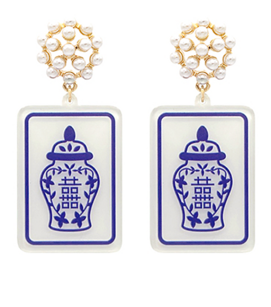 Mahjong Drop Earrings - Shoppe3130