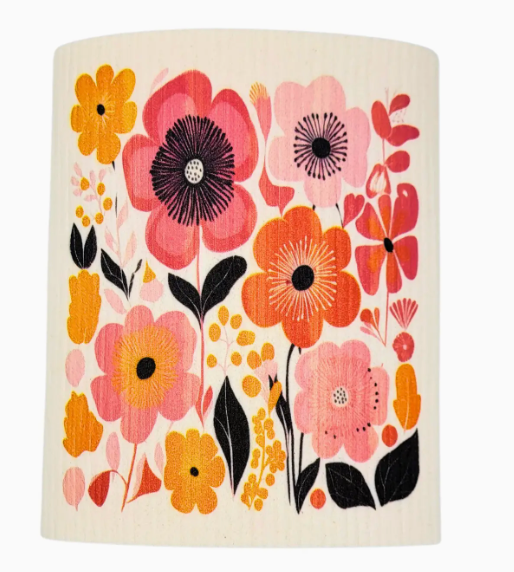 Flower Garden Swedish Dishcloth