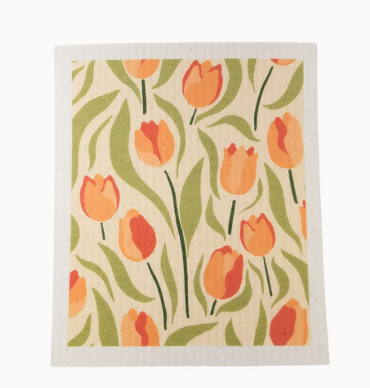 Tulips Swedish Dishcloth