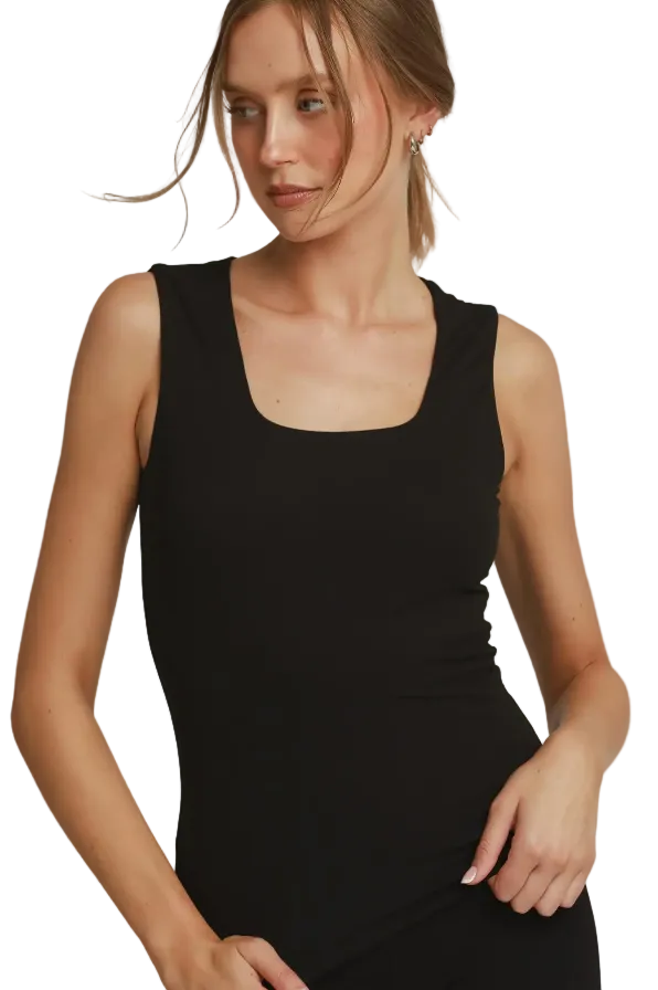 Black Scoop Neck Smooth Camisole