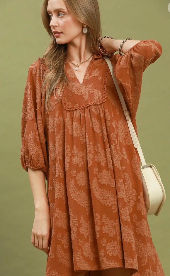 Pretty Paislee Puff Sleeve Dress
