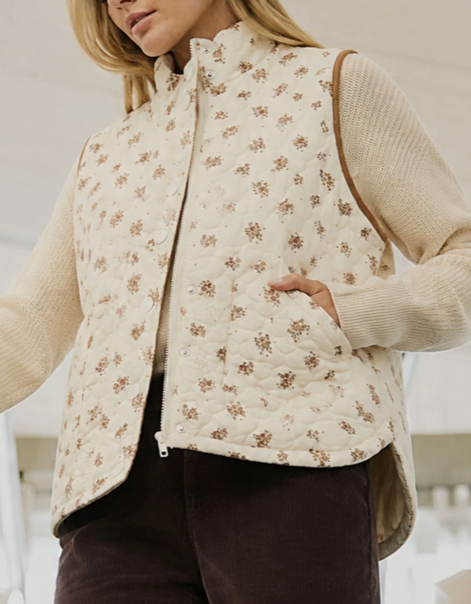 Mia Floral Quilted Vest