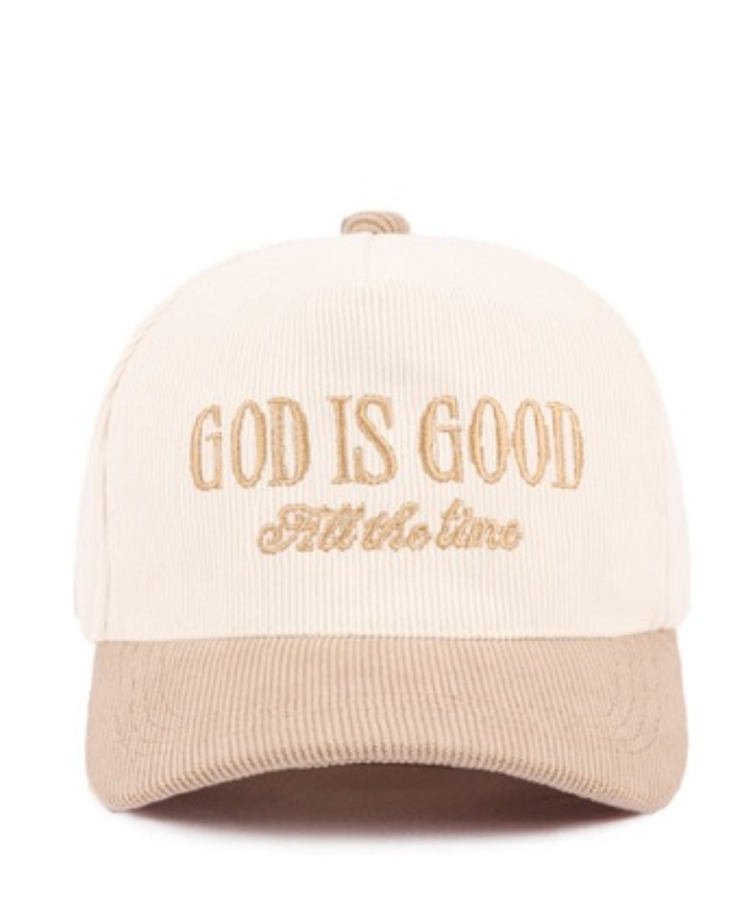 God Is Good All The Time Corduroy Trucker Hat - Shoppe3130