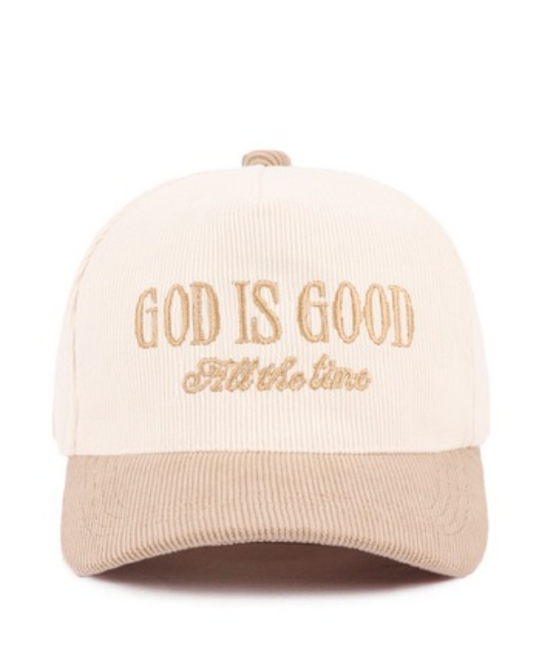 God Is Good All The Time Corduroy Trucker Hat - Shoppe3130