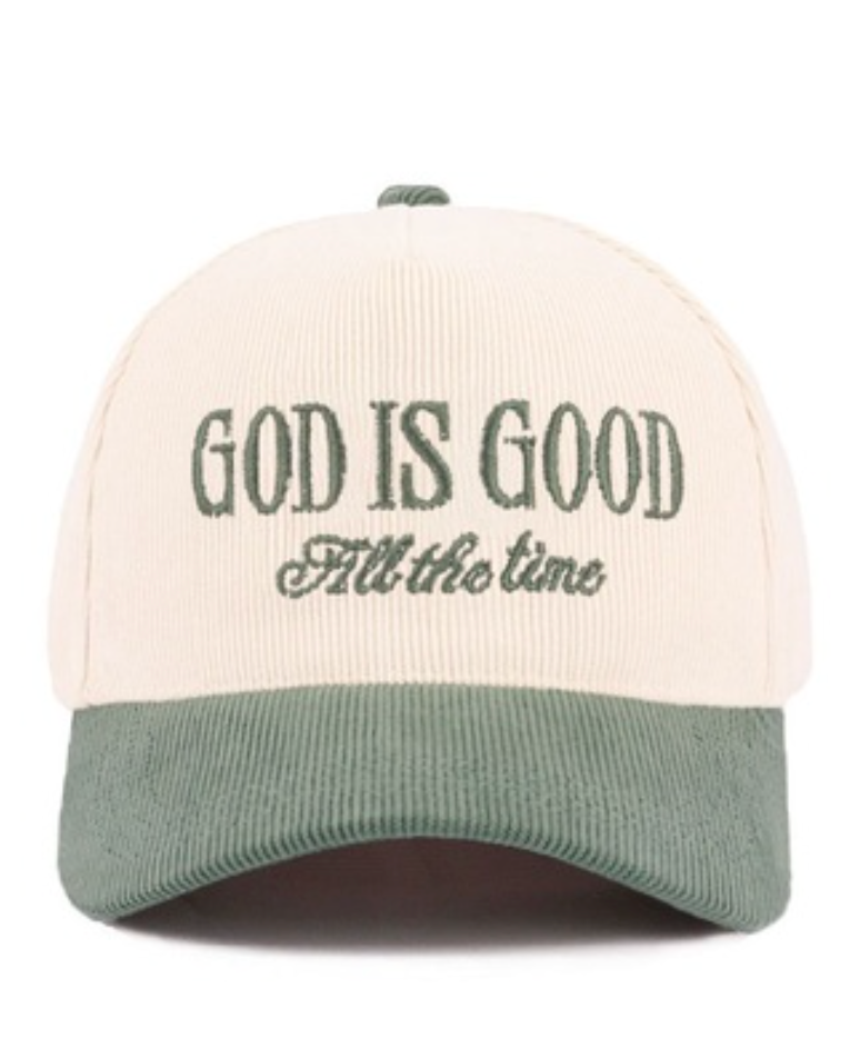 God Is Good All The Time Corduroy Trucker Hat - Shoppe3130